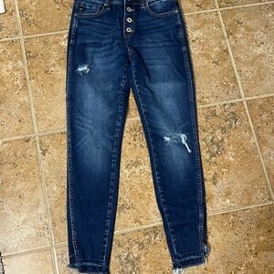 KanCan Dark Blue Distressed Skinny Jeans